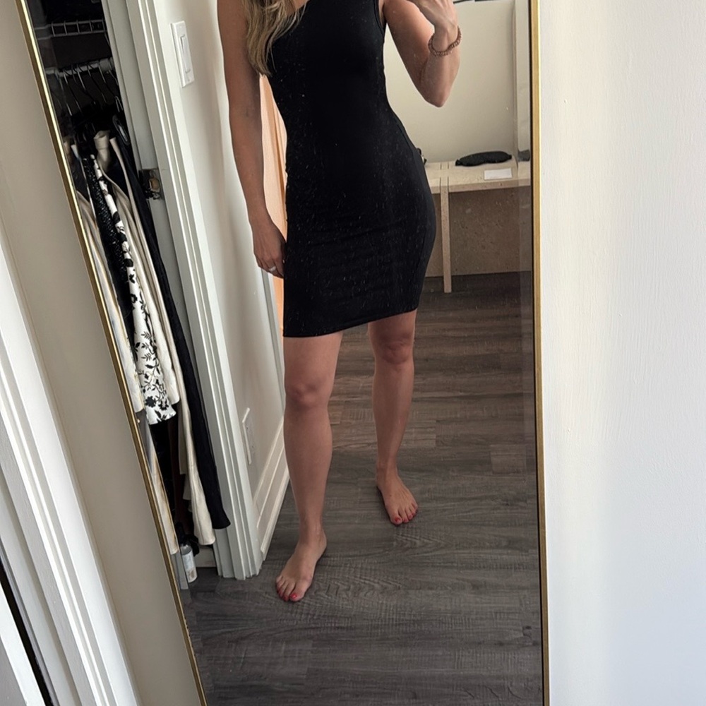 Alexander Wang Black One-Shoulder Bodycon Dress, Size XS